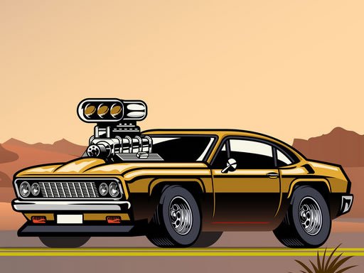 Crazy Big American Cars Memory Online Puzzle Game