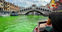 Venice Canal Glows Green After Chemical Leak, Officials Confirm